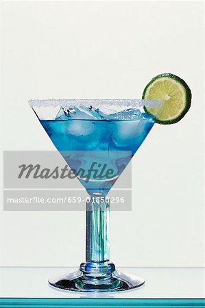 Blue Margarita (Tequila et Curaçao bleu)