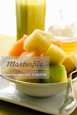 Salade de fruits ananas et melon