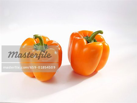 Two orange peppers Two orange peppers