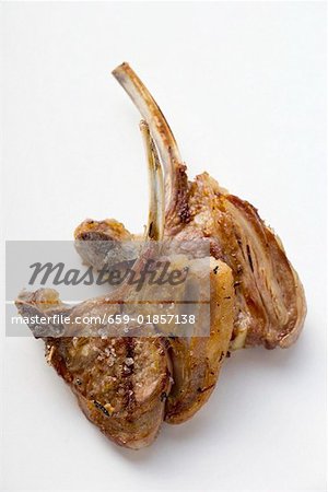 Two grilled lamb cutlets