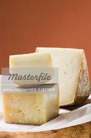 Drei Stücke von Käse
