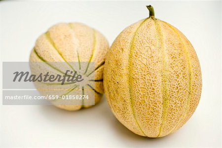 Deux melons cantaloup