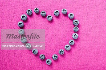 Blueberries, forming a heart Blueberries, forming a heart