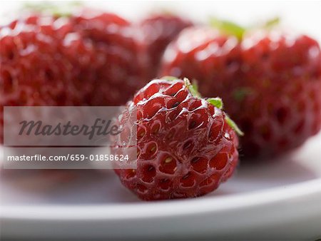 Fraises fraîches sur plaque