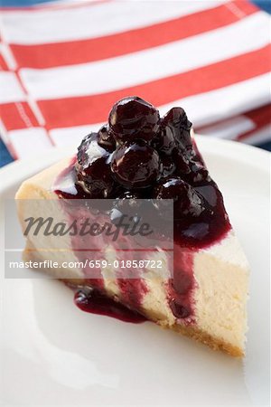 Piece of blueberry cheesecake (USA)