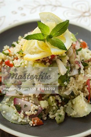Couscous salad with vegetables, lemon and mint Couscous salad with vegetables, lemon and mint
