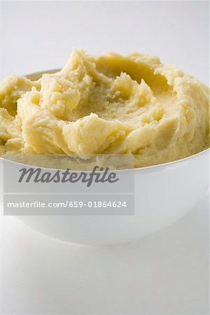 Kartoffel-Püree in weiß Schüssel