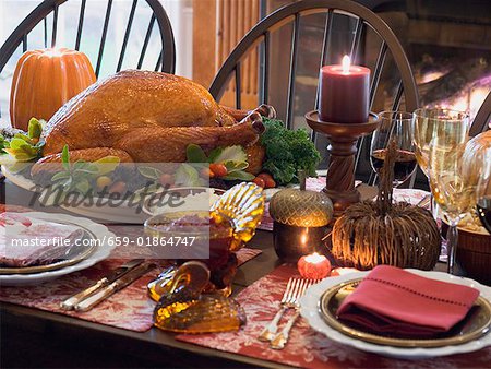 Gefüllter Truthahn für Thanksgiving-Tabelle (USA)