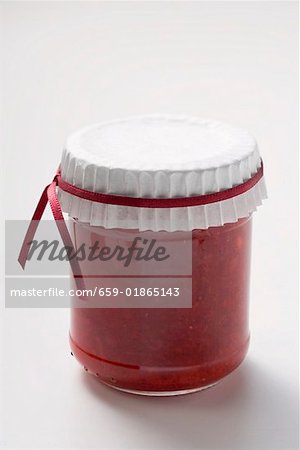 Jar of raspberry jam
