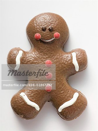 Chocolate-coated gingerbread man