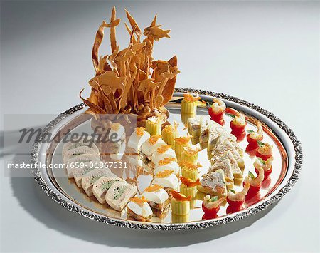 Platter of different types of fish terrine