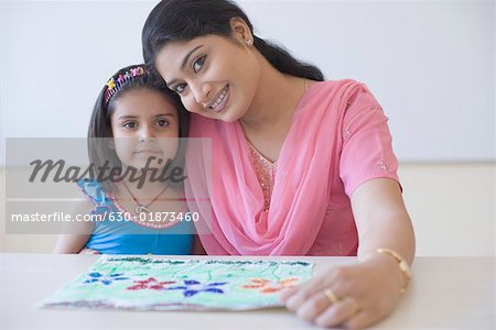 Portrait of a teacher with a schoolgirl