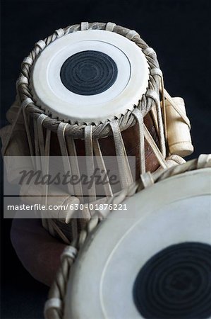 Close-up of two tablas