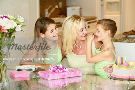 Mother and Daughters Celebrating Birthday