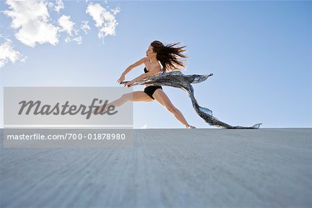 Femme dansant dans la rue, Las Vegas, Nevada, USA