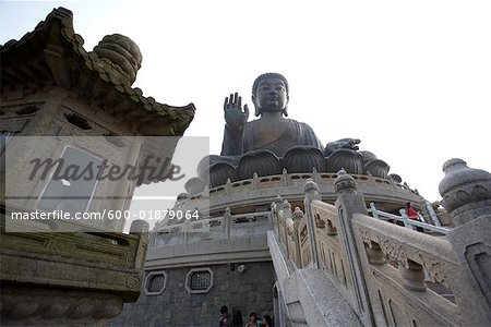 Tian Tan Buddha, Po Lin monastère Ngong Ping, l'île de Lantau, Hong Kong, Chine