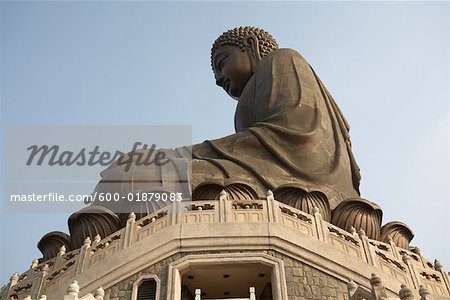 Statue de Bouddha, monastère de Po Lin, Lantau Island, Hong Kong, Chine