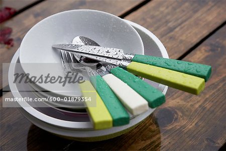 Raindrops on Dishes and Cutlery