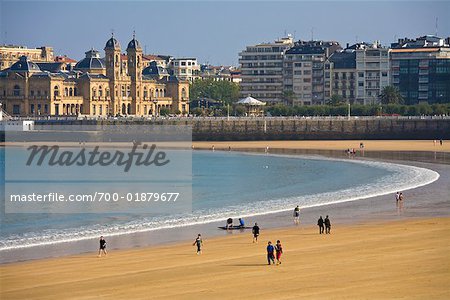 La plage de la Concha, Saint-Sébastien, Espagne