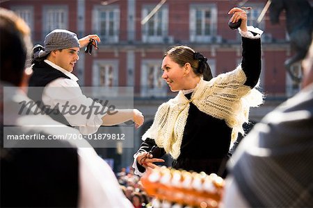 Traditional Dancers, Plaza Mayor, Madrid, Spain