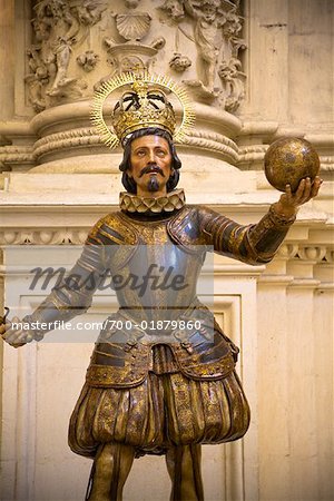 Statue de Christopher Columbus dans la cathédrale de Santa Maria de la Sede, Séville, Espagne