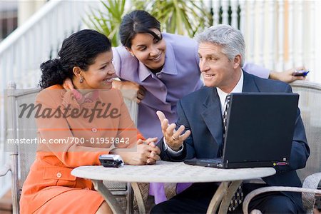 Business People Meeting Outdoors