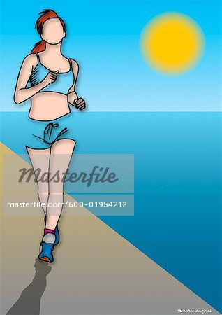 Illustration de femme Jogging