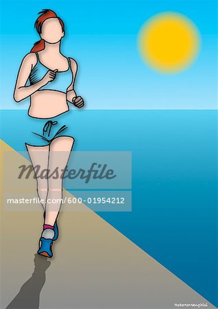 Illustration of Woman Jogging