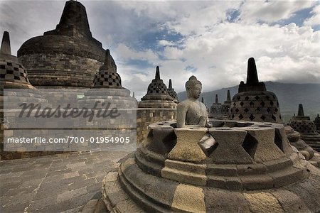 Temple de Borobudur, Magelang, plaine de Kedu, Central Java, Java, Indonésie