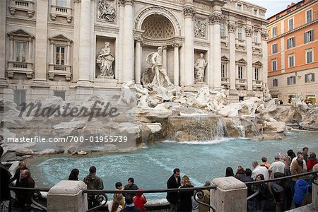 Crowd at Trevi Fountain, Rome, Italy