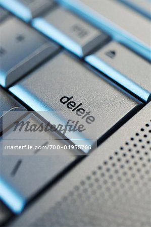 Close-up of Delete Button on Computer Keyboard