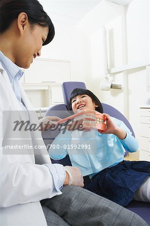 Fille au dentiste