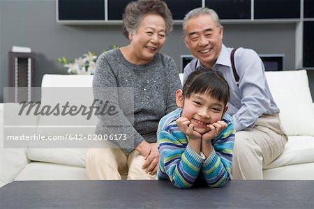 a girl and her grandma and grandpa