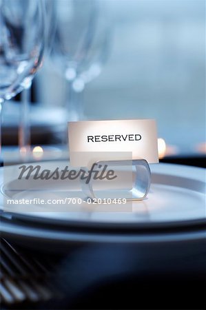 Reserved Sign on Restaurant Table