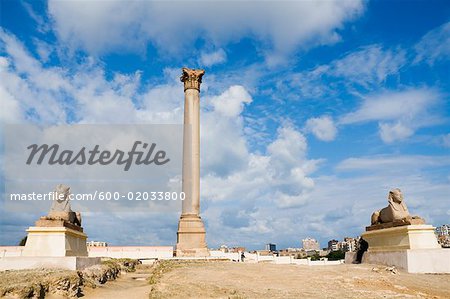 Pompey's Pillar and Sphinxes, Alexandria, Egypt