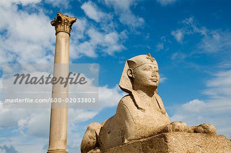 Die Pompeius Säule und Sphinx, Alexandria, Ägypten