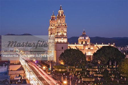 Avenida Madero and Morelia Cathedral, Morelia, Michoacan, Mexico