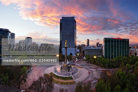 Übersicht über Kreisverkehr, Paseo De La Reforma, Mexico City, Mexiko