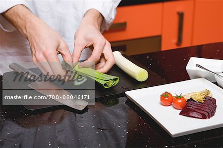 Close-up of Chef Preparing Food