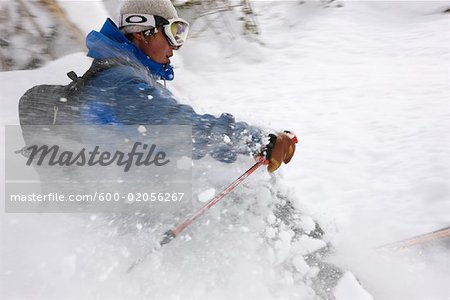 Telemark Skiing on Asahidake, Daisetsuzan National Park, Hokkaido, Japan