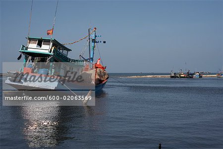 Bateau de pêche ancrés, Phu Quoc, Duong Dong, Viêt Nam