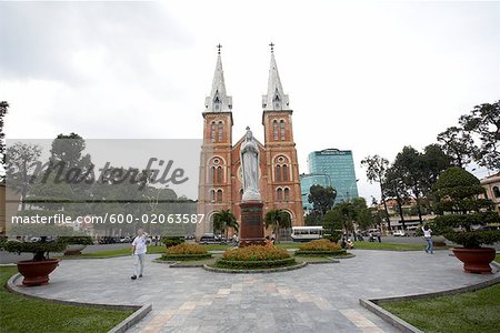 Statue in Front of Cathedral, Ho Chi Minh City, Vietnam