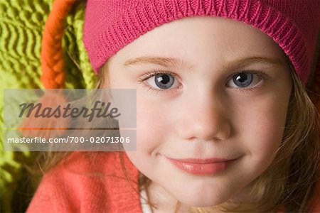 Close-Up Portrait of Girl Wearing Hat