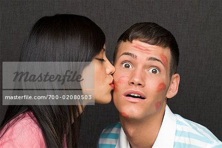 Woman Kissing Man