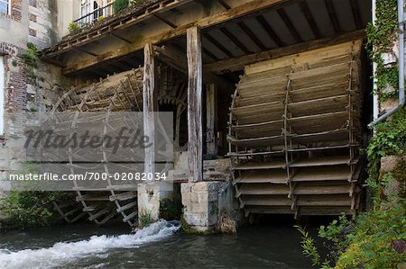 Wassermühle, Villeneuve ein l'Archeveque, Burgund, Frankreich