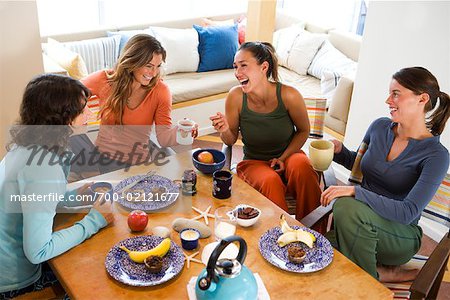 Women Talking and Having Breakfast