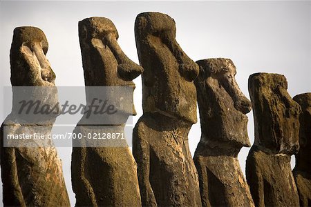 Plage de moai, Ahu Tongariki, Tongariki, île de Pâques, Chili