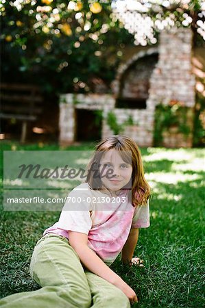 Portrait of Girl on Lawn