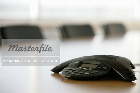 Conference Phone on Boardroom Table