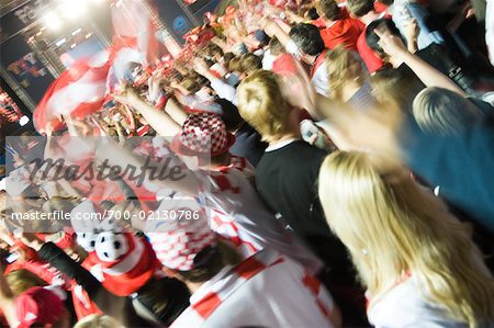 Fans at European Football Game, Euro 2008, Salzburg, Austria